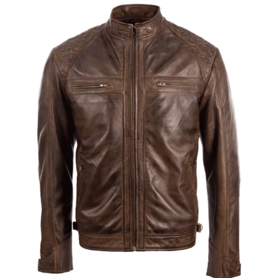 AVIATRIX Men's Real Leather Biker Jacket 44T9