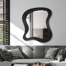 Irregular Wall Mirror Asymmetrical Wall Mirror Fashionable Wall Mirror With Wooden Frame Suitable For Living Room Bathroom Bedroom Decorative Mirror