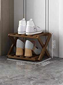 Étagère à chaussures à plusieurs niveaux, sans assemblage requis, étagère à chaussures économique pour la maison, pliable, meuble à chaussures de salon créatif, étagère à chaussures en bois pour petits espaces