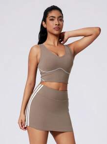 MASKERT Spring And Summer Two Pieces Women's Suit Vest Skirt Set Sportswear Tennis Suit Casual Suit Fitness Suit Home Casual Comfortable Skin Friendly