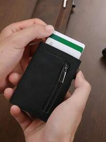 Magnetic Credit Card Holder Luxury Men Wallet Rfid Blocking Pop Up Minimalist Wallet Leather Bank Cardholder Case Vallet For Men For Women Wallet Mini Wallet Purse Wallet Card Wallet