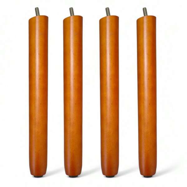 Kit 04 Pés Palito 30cm Madeira Inclinado Para Poltrona e Móveis em Geral