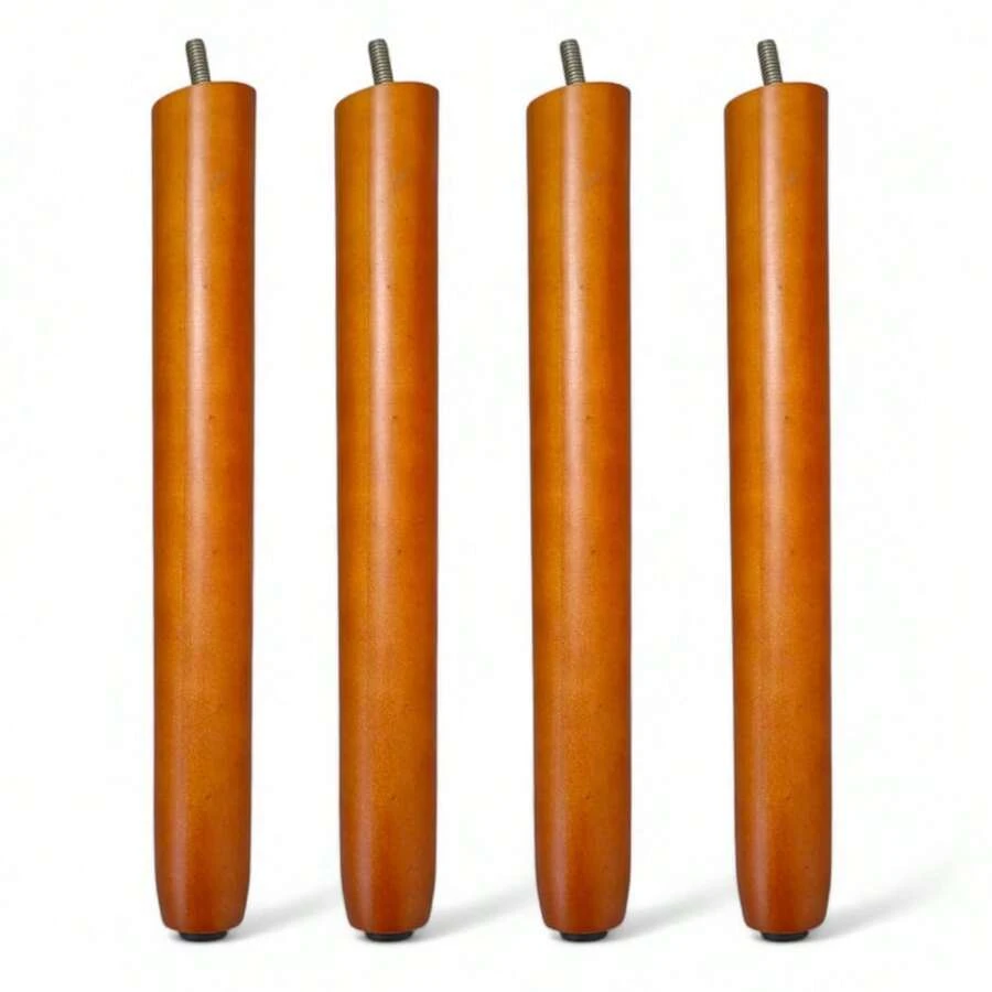 Kit 04 Pés Palito 30cm Madeira Inclinado Para Poltrona e Móveis em Geral