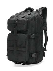 Mochila táctica de amplia capacidad 25L sistema molle bolsa viaje super resistente diseño militar deportes acampada camping outdoor múltiples bolsillos organización funcionalidad moda - Negro - Ver 1