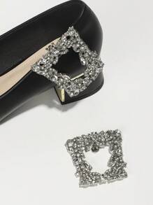 Silver-Color Decorative X-Shape Shoe Accessories, DIY Rhinestone Buckle