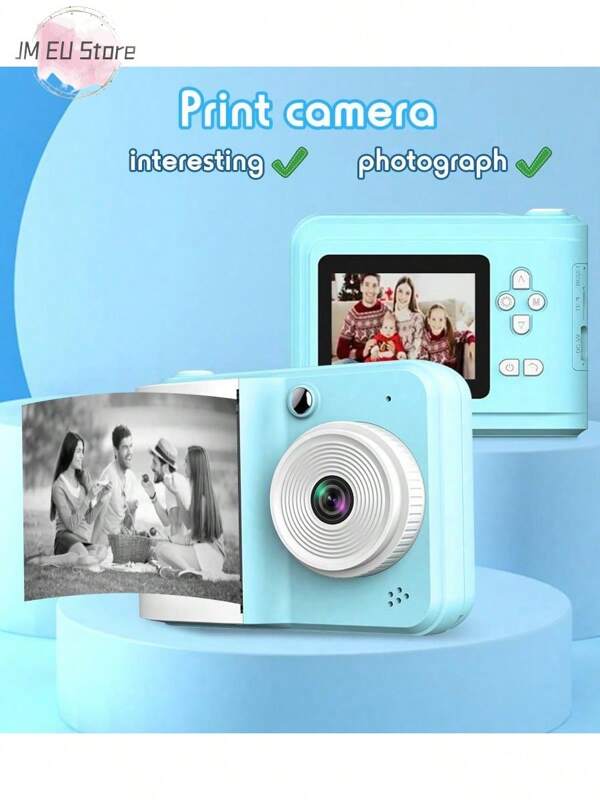LIPETY Digitalkamera Niedlicher  Portable Kamera Fotodrucker Mini Sofort Drucken Fotos Perfekte Geschenke HD Digitaldruck Kameras Fotodrucker für Fotos, Lernen, DIY, Memos Kindertag, Ostergeschenke