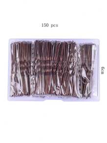 50 chiếc/gói Kẹp tóc hình chữ U màu cà phê, thích hợp dùng hàng ngày, đi học, làm quà tặng, phụ kiện tóc, phụ kiện đội đầu. - Kẹp hình chữ U màu nâu/50 - Xem 9