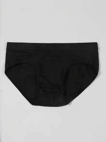 سروال رجالي مثلث قطني ناعم ومريح قابل للتنفس مطبوع بعبارة تعبيرية عن المؤخرة، مناسب للاستخدام اليومي - الأسود - مشاهدة 2