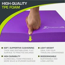 Almohadilla de Equilibrio para Ejercicio, Tapete de Espuma Acolchado Antideslizante y Almohadilla para Rodillas para Entrenamiento de Fitness y Estabilidad, Yoga, Terapia Física, Tallas L y XL - Morado - L - (39 cm x 32 cm) - Ver 4
