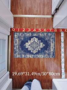 Sehr weicher Samt-Teppich, elegantes Boho-Palast-Design mit lebendigen floralen und barocken Mustern, geeignet für Wohnzimmer, Schlafzimmer, Flur - 1 Stück - Verschiedenfarbig - Übersicht 18