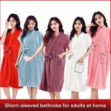 1 Stück ärmellose Bademantel, super weich und saugfähig Microfaser Damen Bademantel, farbecht und fusselarm, geeignet für Zuhause, Hotel, Beauty Spa, das ganze Jahr über, Schulanfang