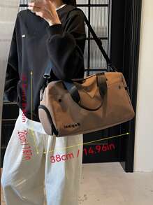 1pc Mini Travel Bag, Oxford Cloth Storage Bag, Men & Women Fitness Bag, Lightweight Travel Bag, Zipper Closure Storage Pouch, Business Trip Handbag, Outdoor Shoulder Bag