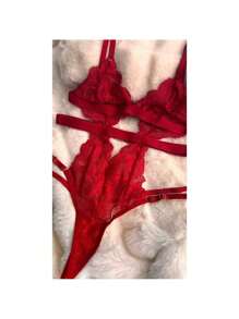 Lace Bodysuit Women's Lingerie Sensual Thai Husband In A Hurry - Rojo - Ver 3