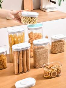 1/4Pcs Storage Containers With Lids, Clear Food Storage Jar For Pantry Cookie Flour Cereal Rice Sugar Tea Coffee Beans Spice, Airtight Food Storage Containers With Lids, Clear Plastic Storage Jars For Dry Food, Leakproof Pantry Organization Containers