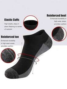 1/3/6/10双装男士黑色篮球运动短袜，四季皆宜 - 彩色 - 查看 5