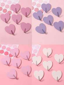 Crochet mural en métal en forme de cœur autocollant - aucun perçage requis Crochets multifonctionnels Crochets adhésifs imperméables et robustes pour la chambre, la cuisine, la salle de bain, le bureau, le dortoir - Décoration de la Saint-Valentin, décoration de la chambre, organisation de la maison, porte-clés, porte-manteau mural, organisateur de garde-robe, accessoires de jardin, crochet de porte - Utilisation intérieure et extérieure créative et mignonne (10 pièces/5 pièces/3 pièces/1 pièce)