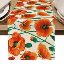 1 Stück Tischläufer mit Blumen- und Vogelmuster, geeignet für Feiertage, Partys, Geburtstage, Abendessen, Küche, Esszimmer, Ganzjahresraum/Wohndekoration - Verschiedenfarbig - Übersicht 21