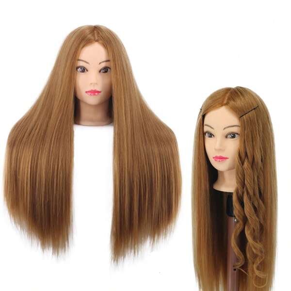 26 Inch Slicked Back Hair Teaching Head Cosmetology Mannequin Head Straight Training Head Cosmetology Mannequin Styling Braid Curly Cut Practice Doll Head Christmas