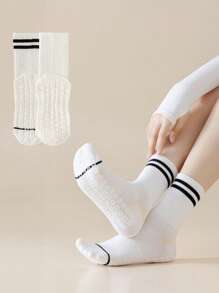 2/3/5 Pairs Women Yoga Socks, Professional Non-Slip Silicone Socks For Indoor Fitness, Dance, Pilates, Beginners, Suitable For Barefoot - Multicolor - View 11