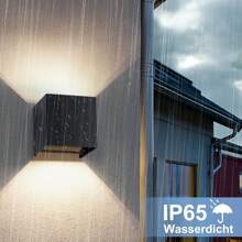 Lámpara de pared LED para uso en exteriores - Lámpara de pared negra hacia arriba/abajo para interiores y exteriores, bombilla G9 reemplazable, clasificada IP65, luz de pared blanca cálida de 3000K para escaleras y exteriores