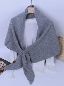 1buc eșarfă triunghiulară, ocazională, ușoară, coreeană, în amestec de lână, cu mai multe uzuri, încalzitoare pentru gât, culoare solidă, potrivită pentru toate anotimpurile