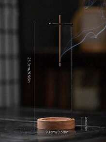 1pc Wooden Incense Holder With Hanging Hooks, Zen Style Home Decor, Suitable For Study, Yoga Room, Tea Room, Bedroom