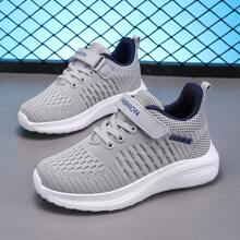 scarpi sportivi casual traspiranti in rete per ragazzi e ragazze, scarpe da running per grandi bambini con suola leggera e morbida, chiusura a strappo - comoda per uso all'aperto in primavera e autunno