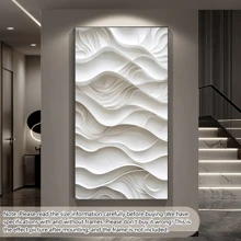 1pc Large Wall Art, Modern White Abstract Wave Canvas Poster - Modern Textured Wall Decor For Living Room, Bedroom, Corridor, Living Room Decor | Contemporary Design | Elegant Wall Piece, With Or Without Frame Gifts Birthday Graduation