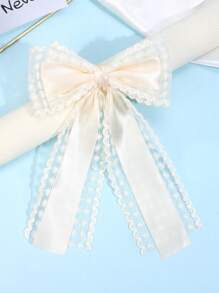 1 st. Effen Kleur Kant Haarstrik Clips Voor Meisjes, Lint Haarspeldjes Voor Kinderen, Mode Alligator Clips Haaraccessoires Voor Peuters Feestcadeaus