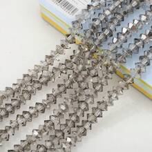 95pcs 6mm Crystal Glass Middle Hole Saucer Beads, Electroplated Colorful DIY Accessories For Shoes, Clothing, Hats, Phone Chains, Jewelry Making