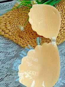 1 件可重复使用的蕾丝前扣乳头贴 - 隐形防滑乳贴，配有可调节肩带，舒适贴合 - 无线、不透明、针织面料女士内衣和内衣配件 - 彩色 - 查看 5