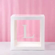 Cajas de globos blancos, con letras para Baby Shower, 1 caja con 1 letra o 1 juego de 4 cajas y letras B-A-B-Y, decoraciones de fiesta de baby shower para fiestas de cumpleaños, cajas de globos transparentes, bloques claros para fiestas de cumpleaños, duchas nupciales, revelación de género, decoraciones de cajas de globos