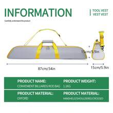 1pc Pool Cue Case Anti-Scratch, Snooker Cue Storage Bag, Black, Yellow, Red, Pool Cue Bag, Cue Joint Pool Cue Protector Player Gift, Portable Pool Cue Carrying Case Oxford, - Multicolor - View 5