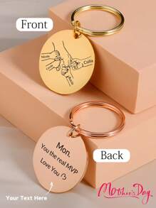 Spersonalizowany brelok rodzinny, dwustronny brelok z nadrukiem, brelok do torebek, prezent na Dzień Matki, prezent urodzinowy, prezent na Dzień Ojca, grawerowany, ze stali nierdzewnej, kolorowy, uroczy, uroczy, zabawny, kawaii, Y2K, unisex, swobodny, niestandardowy, spersonalizowany, wyjątkowy, dostosowany, idealny prezent dla niego, idealny prezent dla uczniów szkół średnich, uczniów szkół średnich, uczniów szkół średnich, studentów, studentów, studentów, pierwszoroczniaków, drugoklasistów, studentów młodszych klas, spersonalizowane breloki i akcesoria, strój vintage, dodatki odzieżowe, edycja na Halloween, praktyczny szyk