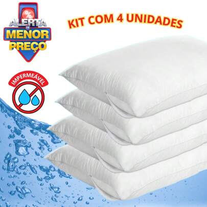 Kit 4 fronha impermeável anti - ácaro Cor Branco com zíper 70cm x 50cm Promoção