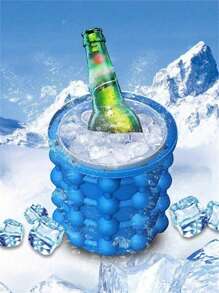 1pc Large Ice Cup With Silicone Ice Cube Tray, Quick Ice Making Bucket