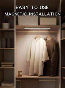 Striscia luminosa a LED con rilevamento di movimento a risparmio energetico, luce per armadi e credenze, luce notturna senza fili a LED, retroilluminazione per scale, ricaricabile, adatta per bagni, camere da letto, stanze, cucine, armadi, scale, corridoi e credenze