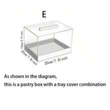 1Set 15" Large Size Cake Display Stand With Lid, Rectangular Tray Pastry Showcase, Luxury Transparent/Black Storage Rack With Dust Cover For Cakes, Desserts, Party Events - Clear - View 14