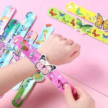 12pcs Colorful Resin Butterfly Bangle Bracelets, Vibrant Plastic Cracked Circle Bangle Bracelets With Butterfly Design, Suitable For Wedding, Bridal Shower, Birthday Party Decoration - No Power Required