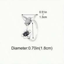 1 Personalized Retro Simple Hummingbird Presbyterian Open Ring
