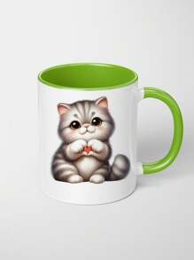 1pc Personalized Name White Mug, Handmade Ceramic Mug, Unique Gift For Special Occasions, Personalized Photo Coffee Mug, Personalized Anniversary Photo Mug,Chic Design - White - View 27