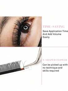 GLAM&NEED 10 file di ciglie C Curl a fioritura automatica a forma di W, 3D/4D/5D/6D/7D/8D/YY/6D Reali/Bagnate/5D a fiore/Ellisse piatta/Ventaglio facile/Estensioni/Jingling/Manyu/Xingyu/Yuyi/Tajian/8D R/U-YY Ventagli preconfezionati, ciglie extension naturali, morbide, leggere e dense