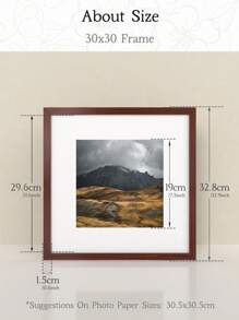 仿木纹方形相框(含衬垫) - 20x20厘米/25x25厘米/30x30厘米/10x10厘米/40x30厘米,乡村农舍风格墙面装饰,用途广泛,适用于画廊墙、艺术印刷品、照片和纪念品,单包装,樱桃木纹理/胡桃木棕色纹理/浅橡木纹理/奶油橡木纹理/哑光黑微纹理 - 彩色 - 查看 15