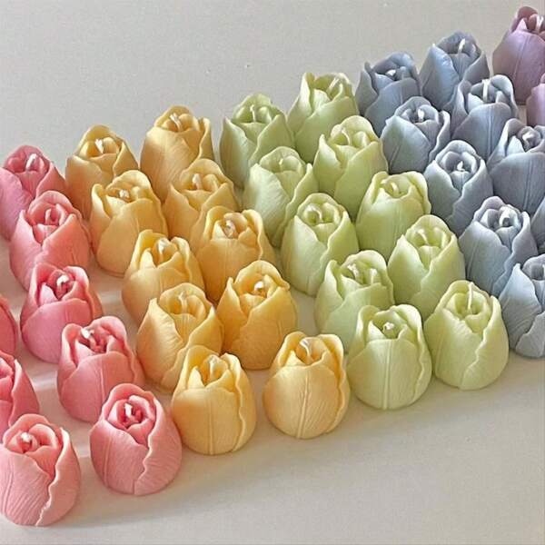 1pc 3D Candle Making Silicone Mold, 3D Three-Dimensional Tulip Flower, Valentine's Day Candle Mold, Scented Candles DIY, Incense Stone, Home Art Decoration, Easy To Disassemble And Clean, Reusable DIY Materials, DIY Handmade, Perfect Gift For Women, Handcraft Lover, Bestfriend Gift, Winter Gift, Romantic