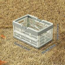 1 pieza Cesta de picnic plegable para exteriores, caja organizadora. Cesta plegable y apilable con contenedores de plástico para picnics. Gran capacidad como cesta de compras para supermercado, tienda minorista, camping.