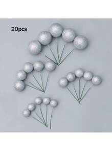 20 Stücke Schaumstoffkugel Tortendekoration, vier Größen und mehrfarbige gemischte Schaumstoffkugeln, Geburtstag, Hochzeit, Junggesellinnenabschied, Taufe, Gender Reveal Party, Rentnerparty, Themenparty Tortendekoration, passend, verschiedene Farben zur Auswahl, geeignet für verschiedene Anlässe (Bitte nach Anbringen des weißen Schlauchs verwenden. Die kugelförmige Oberfläche sollte den Kuchen nicht berühren.)