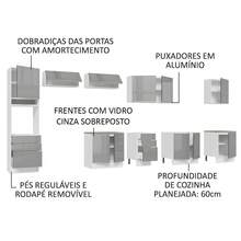 Cocina Integral Modular Madesa Lux 400cm Bg Color Blanco/gris - Blanco y Gris - Ver 4