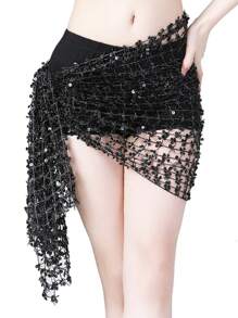 新款肚皮舞配饰亮片流苏肚皮舞臀巾女款肚皮舞腰带三角形/方形臀巾 - 彩色 - 查看 24