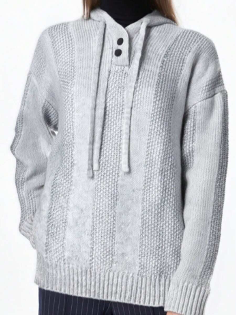 South Korea Hooded Woolen Sweater Women's Autumn Winter Brand 2025 New Loose Twist Hooded Pullover Sweater