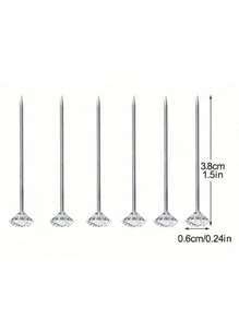 300/50 件钻石形胸花别针、固定别针、缝纫别针，适用于 DIY 工艺品、婚礼、周年纪念、新娘花束、胸花装饰、婚礼花束、透明花别针、婚礼装饰、圣诞装饰 - 彩色 - 查看 11